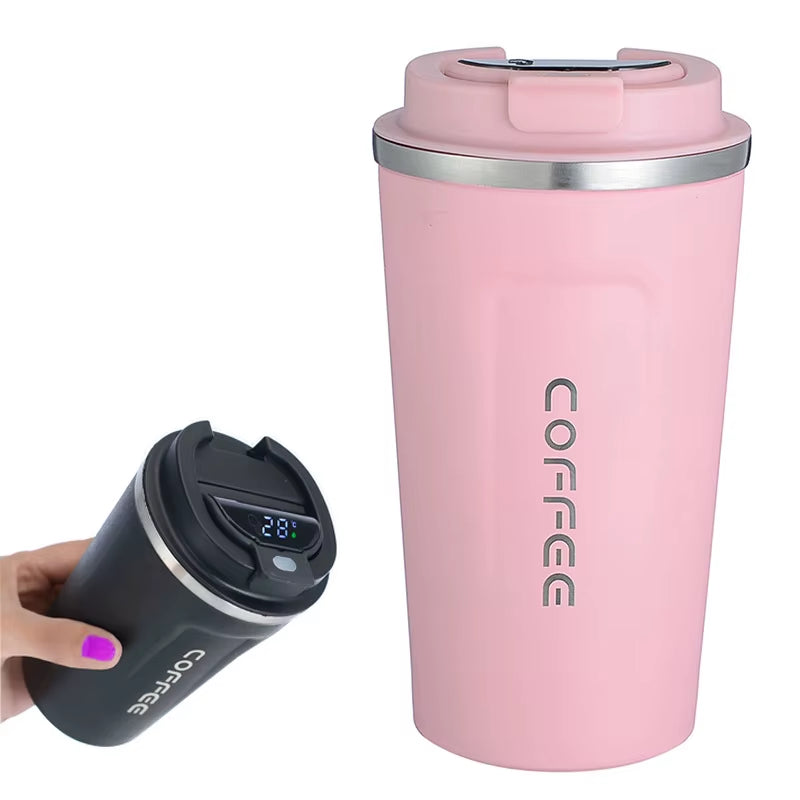 In-Car Insulated Cup 380/510Ml Thermos Smart Coffee Mug Portable Thermal Tumbler Temperature Display Vacuum Flasks Water Bottle